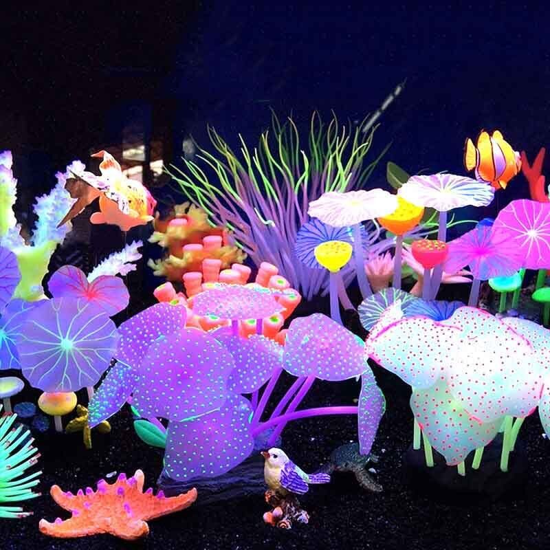Aquarium Plant Design - Leuchtende Silikon-Korallen und Sonnenblumen für Aquarien