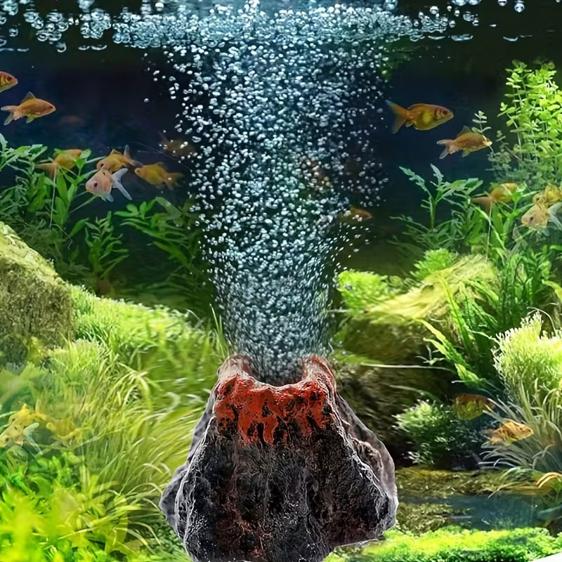 Aquarium Plant Rings - Vulkanischer Sprudelstein für Aquarien, keine Batterien