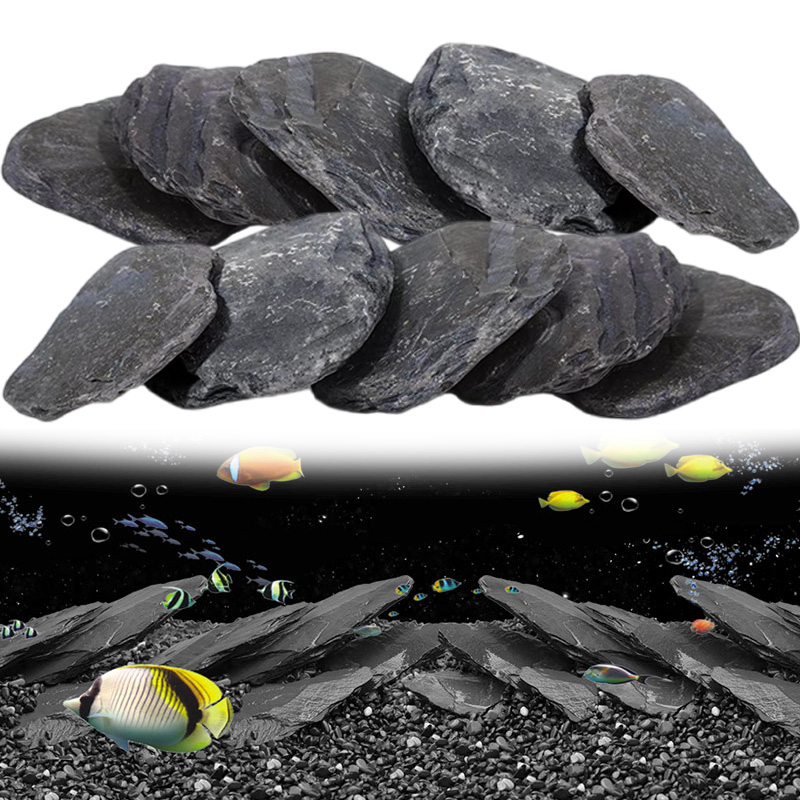 Planted Aquarium Hardscape - 500g/1000g Aquarium-Schieferchips – Fischfreundlicher Hardscape-Stein für