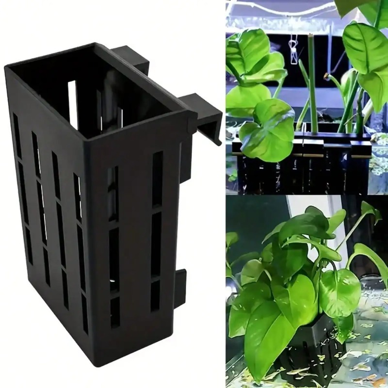 Aquarium Plant Rings - Aquarium-Pflanzenhalter Schwarzer Plastikkorb mit Clip für