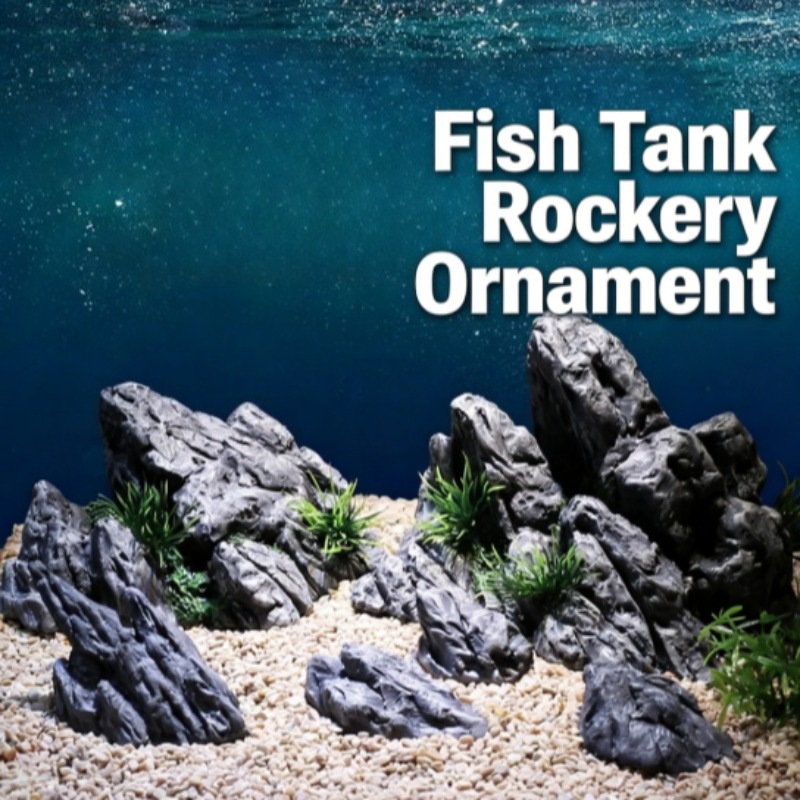 Aquarium Planted Background - Aquarium-Dekor Simulierter Stein Felslandschaft Wasserpflanzen-Ornament Kleine