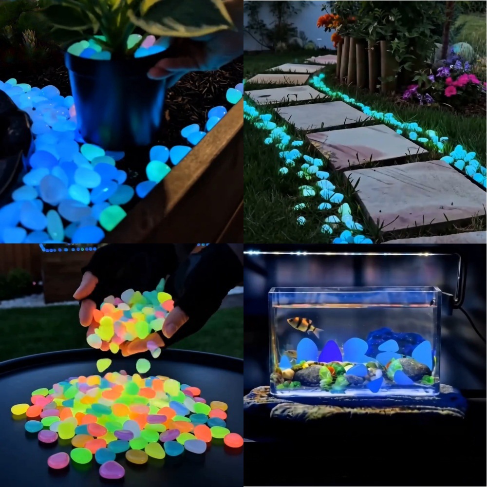 Aquarium For Planted Tank - Bunte, im Dunkeln leuchtende Kieselsteine für