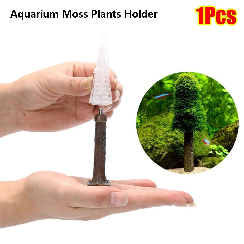 Aquarium Planted Background - Simulierter Weihnachtsbaum Aquarium-Moos-Pflanzenhalter Mini-Baumform Aquariumzubehör Fischbecken-Landschaftsdekoration