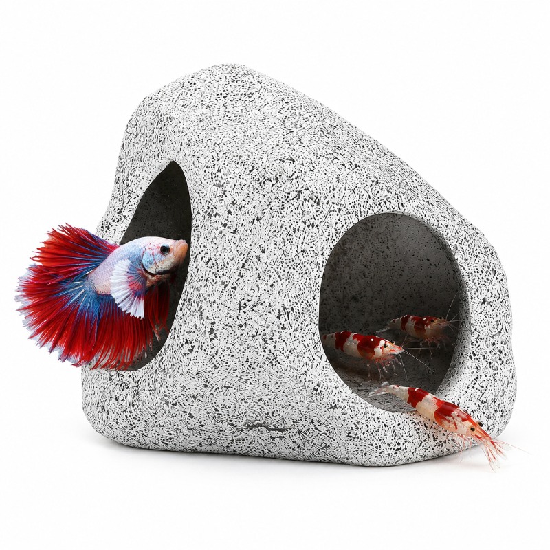 Aquarium Plant Rings - Aquarium-Felsenhöhle, Keramik-Dekoration für Fischbecken, für Garnelen,