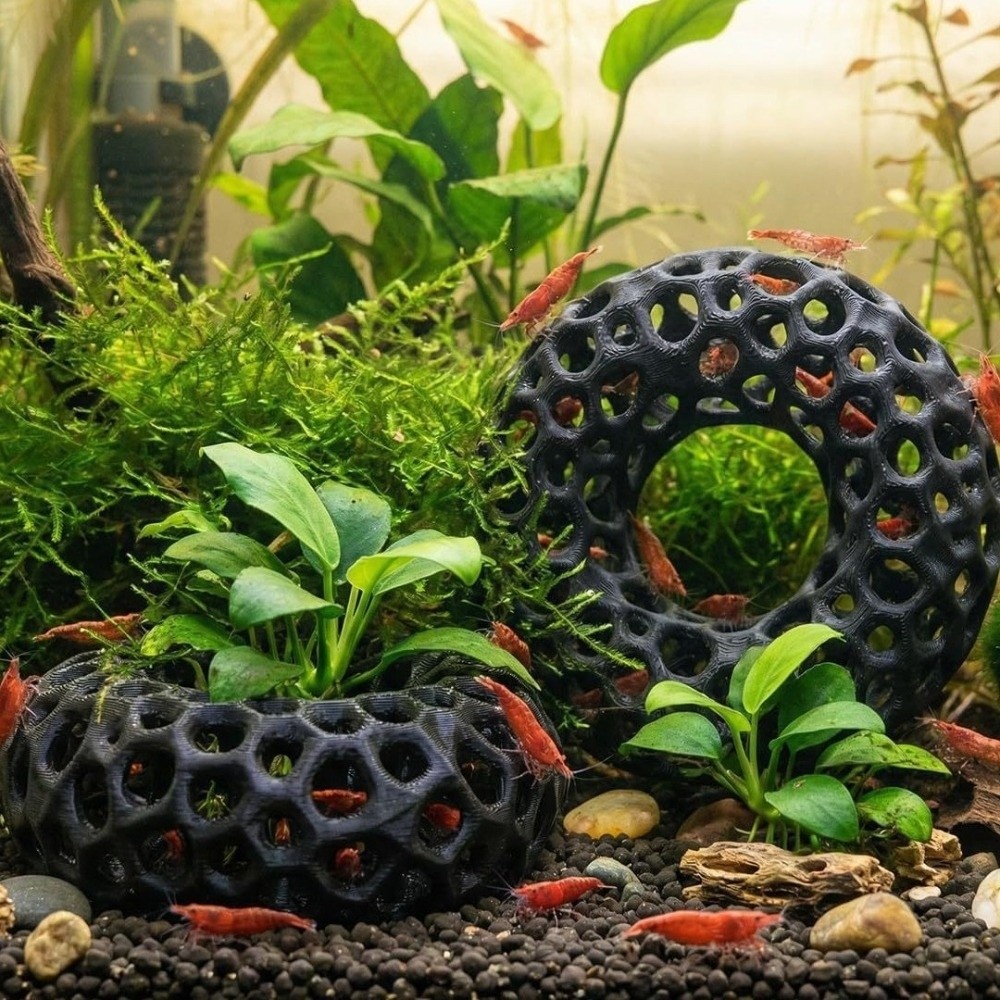 Planted Aquarium Moss - 3D-Gedruckte Fisch- und Garnelen-Versteckhöhle mit Weitblick